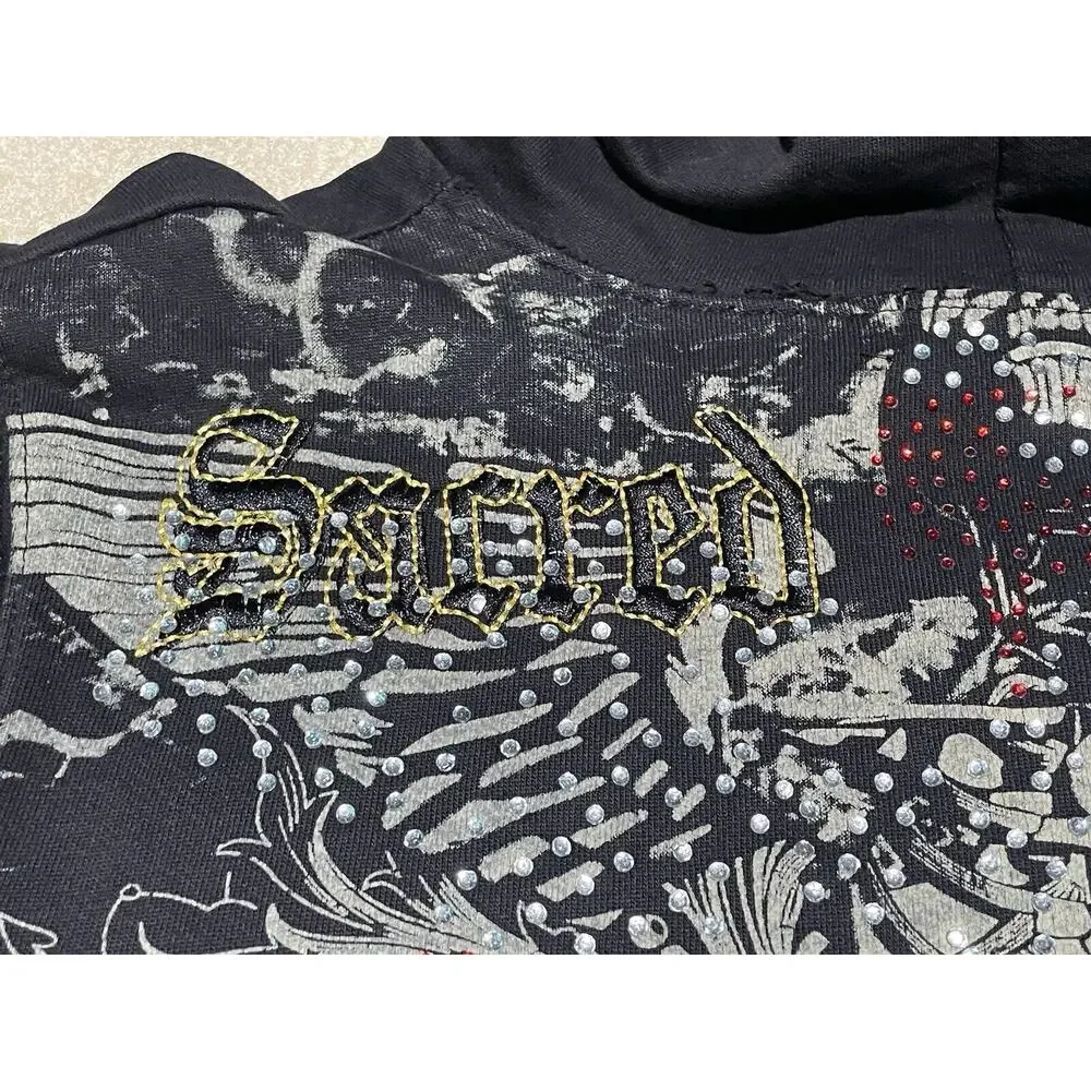 Vintage Y2K Sacred Cult Womens Hoodies Size Small‎ Rhinestones